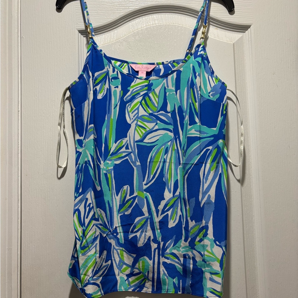 Lilly Pulitzer Silk Tank Top with Bamboo Decoration